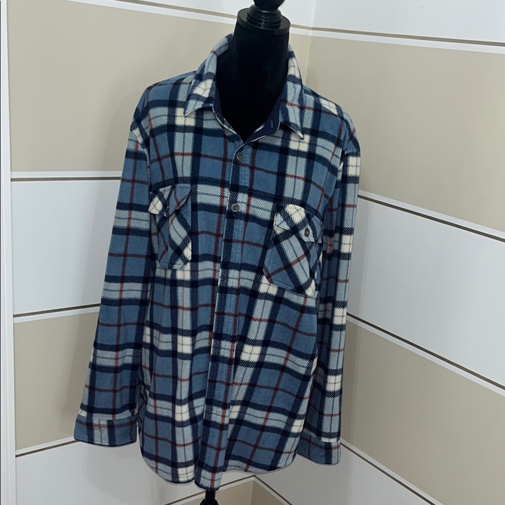 Men's Blue Plaid Shirt